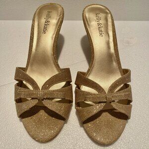 Kelly & Katie Libby Gold Shimmer Open Back Heel Size 8.5